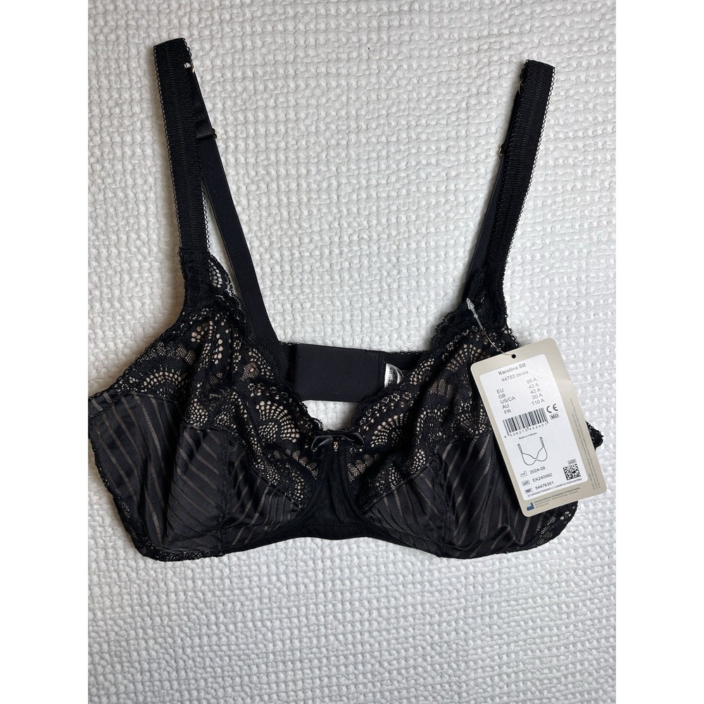 Amoena Karolina SB 44763 Pocketed Mastectomy Bra Black 42A NWT Lace Wireless